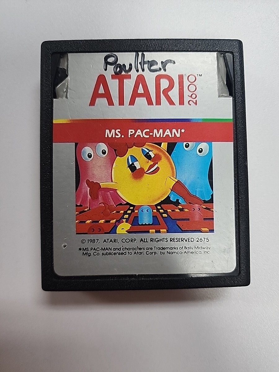 Ms. Pac-Man (Atari 2600, 1982) Miss Pacman Authentic Cartridge