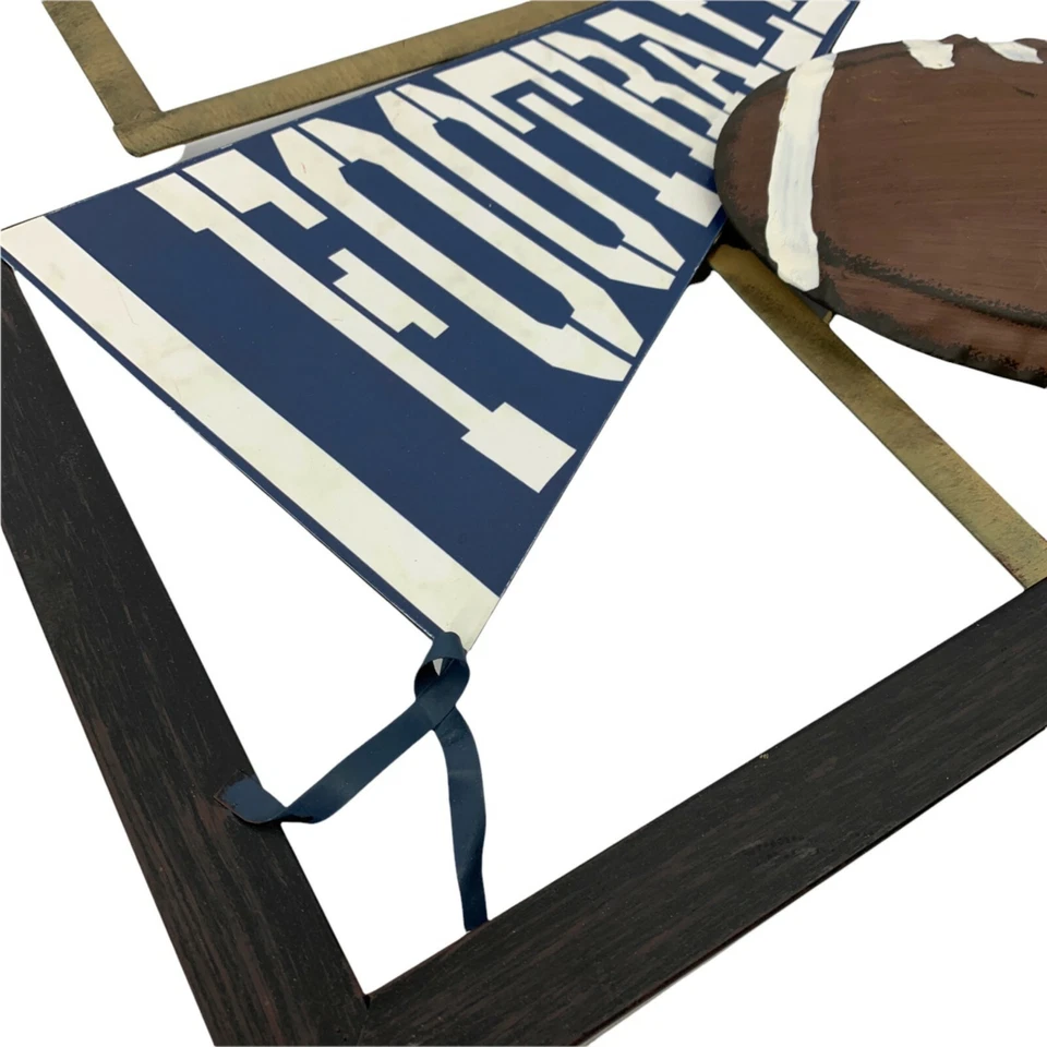 Metal US Football Wall Decor Sculpture 16" square Goal Post 0714 - Image 3 of 4