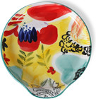 Colorful Hand Painted Spoon Rest 5 Inches Ceramic Spoon Holder for Kitchen Count
