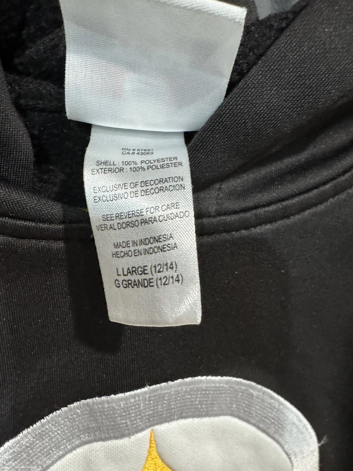 VETEMENTS Felpa con cappuccio maglione abbigliamento squadra calcio NFL Pittsburgh STEELERS 12 14