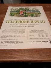 1958 Bell Telephone System Telephone Hawaii Magazine Ad