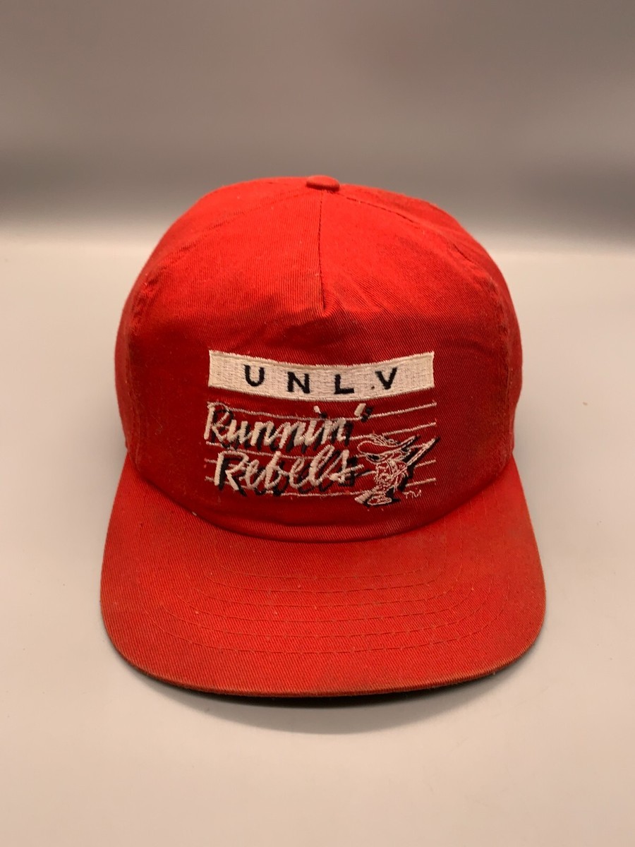 VINTAGE UNLV Runnin Rebels Hat Cap Snap Back Red Script NCAA