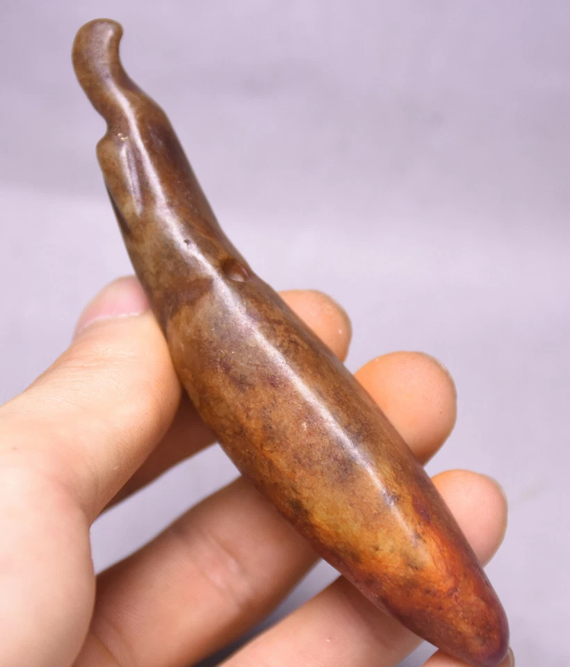 Amuleto de pájaro halcón águila animal talla jade antiguo cultura china Hongshan de 10 cm Foto 4 de 4