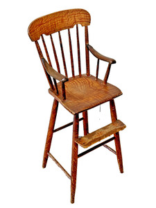 Antique old paint folk art high chair primitive pa 1800s original decoration