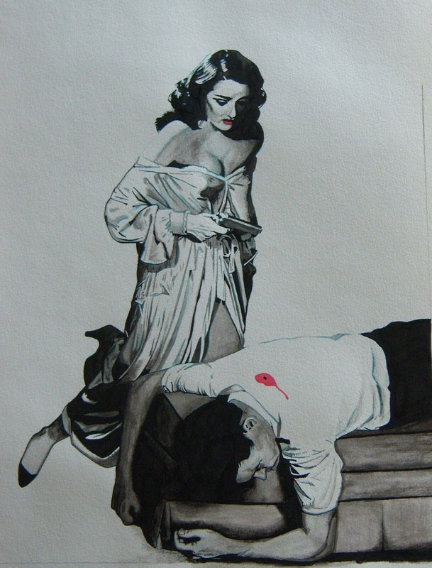 Original art - MAYHEM - 2019 film noir, pulp illustration - GREG CLARK NOIR ART
