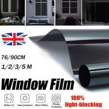 1M-5M Blackout Window Film 100% Light Blocking Darkening Total Privacy Glass UK