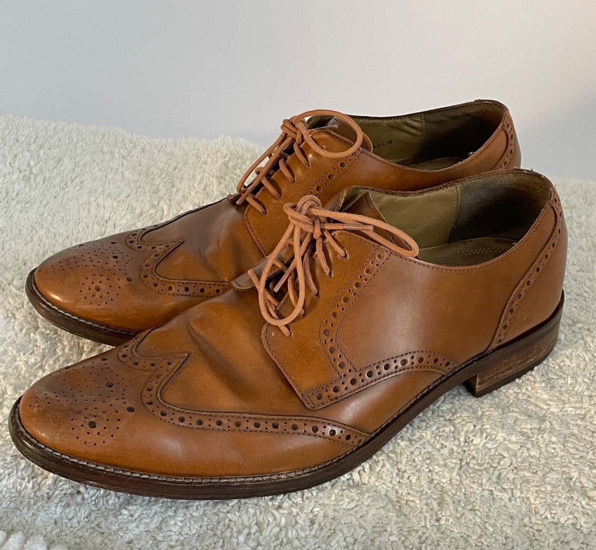 Cole Haan Grand Leather Wingtip Oxford Shoes. Cognac Brown  display picture 2