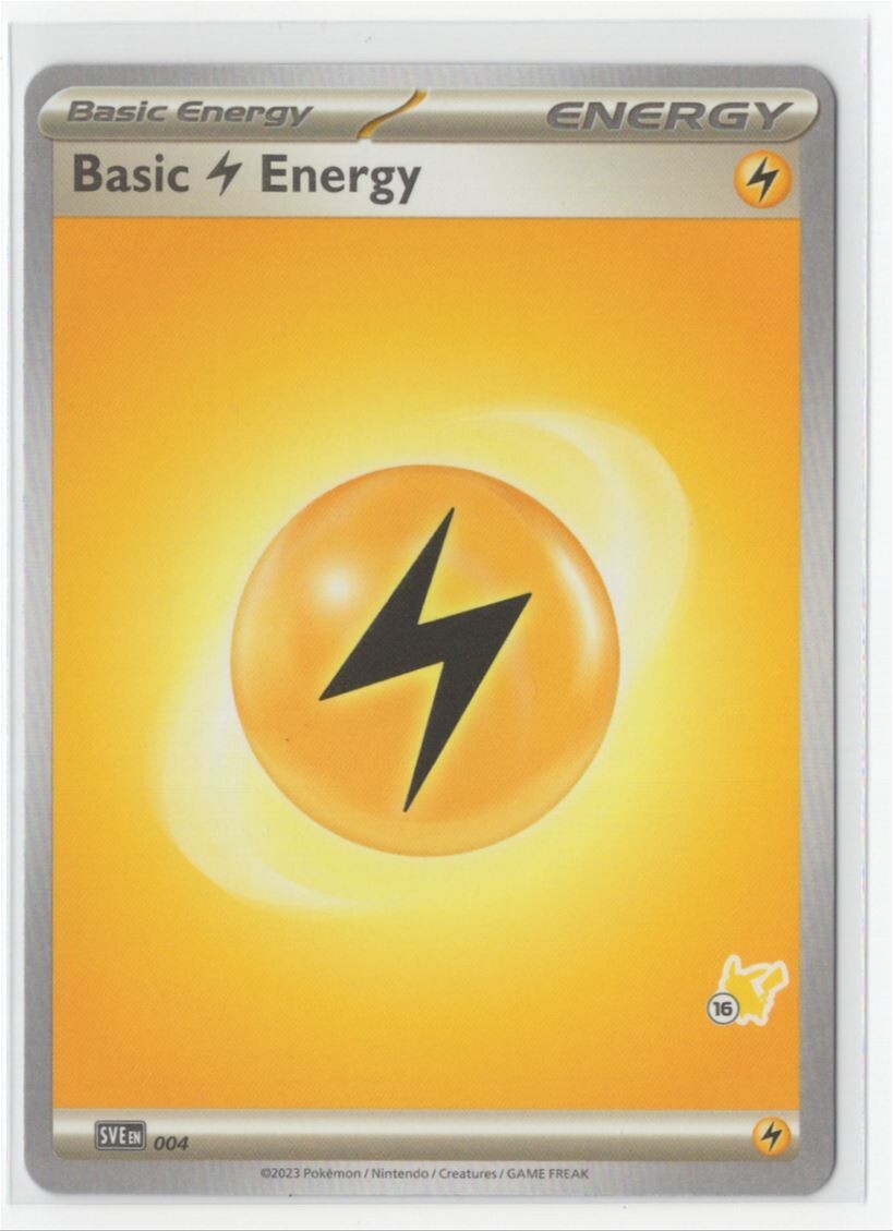 Pokemon Lightning Energy SVE 004 Pikachu Stamp #16