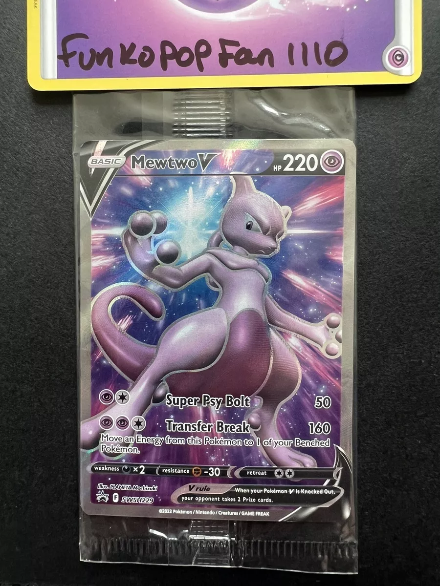 Pokemon Go Mewtwo V - Full Art - Black Star Promo SWSH229 - Near Mint/Mint