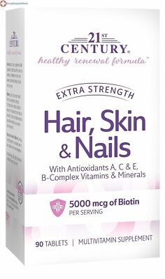 21st Century Hair, Skin and Nails Extra Strength Tablets, 90 Count