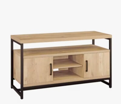 TV Table Natural Oak with Metal Frame Jace Col. Better Homes and Garden