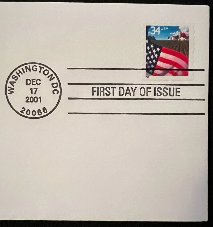 USPS-Scott #3469-"34c Flag Over Farm"-(First Day Of Issue)-FDC-2001-(MNH) - Image 3 of 3