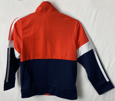 Adidas Zip Track Jacket Size 3/3T Orange Blue White 3 Line NWOT