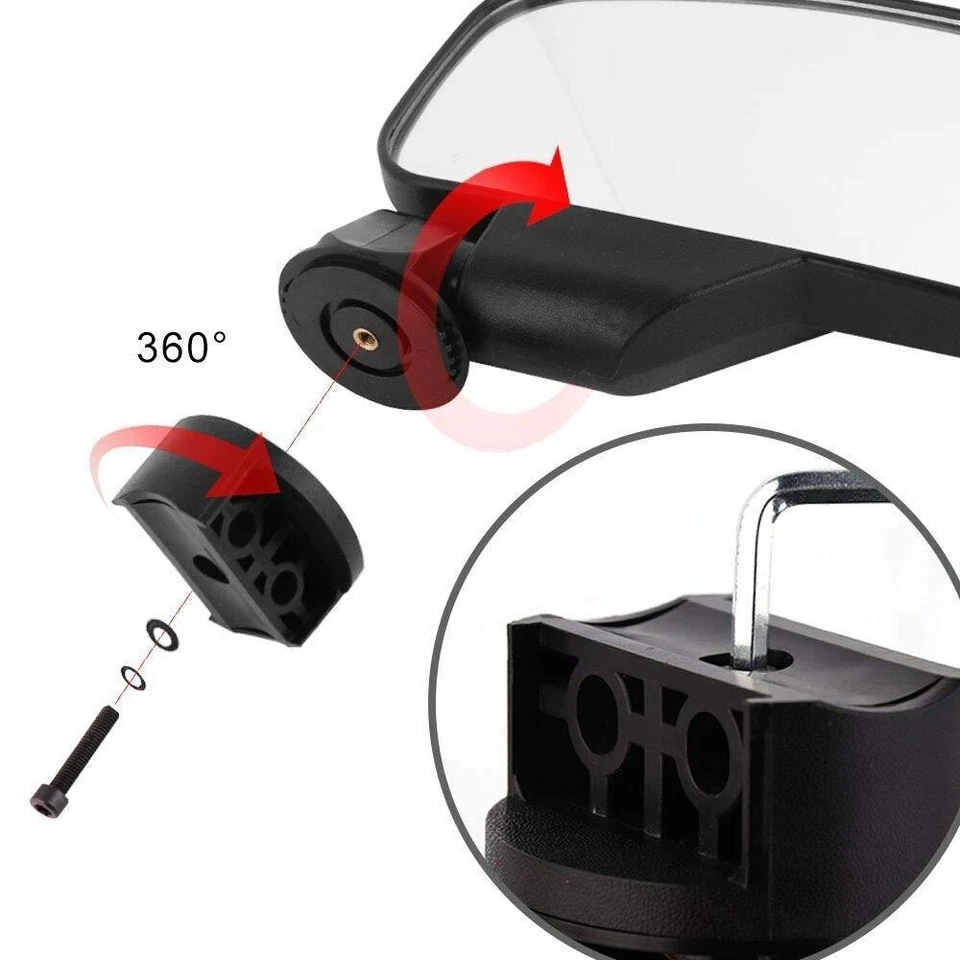 Espejos retrovisores laterales UTV 1,75"-2" para Polaris RZR Pro XP Honda Yamaha Foto 3 de 4