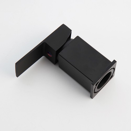 Black 3pcs 2 Knob Deck Mount Spout Faucet Bathroom Bathtub Basin Sink Mixer Tap - Picture 4 of 11