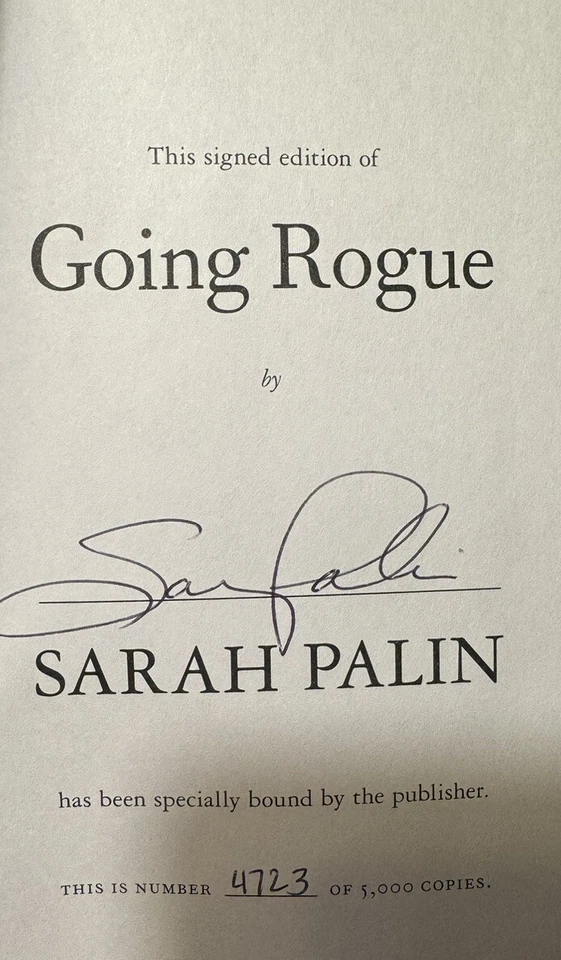 Signed Going Rogue Sarah Palin Box Set HC 1ST Limited Edition Collectors DJ COA Foto 3 de 4