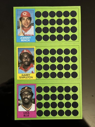 1981 Topps béisbol rasguño Johnny Bench/Garry Templeton/Vida azul corte - Imagen 4 de 5