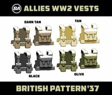 Brickarms British Pattern '37 VEST for WWII Minifigures -Pick your Color -