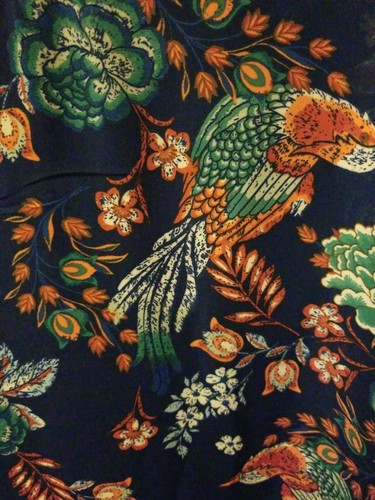 Moa Moa woman top TROPICAL BIRDS floral navy multi 2x NWT - Picture 5 of 10