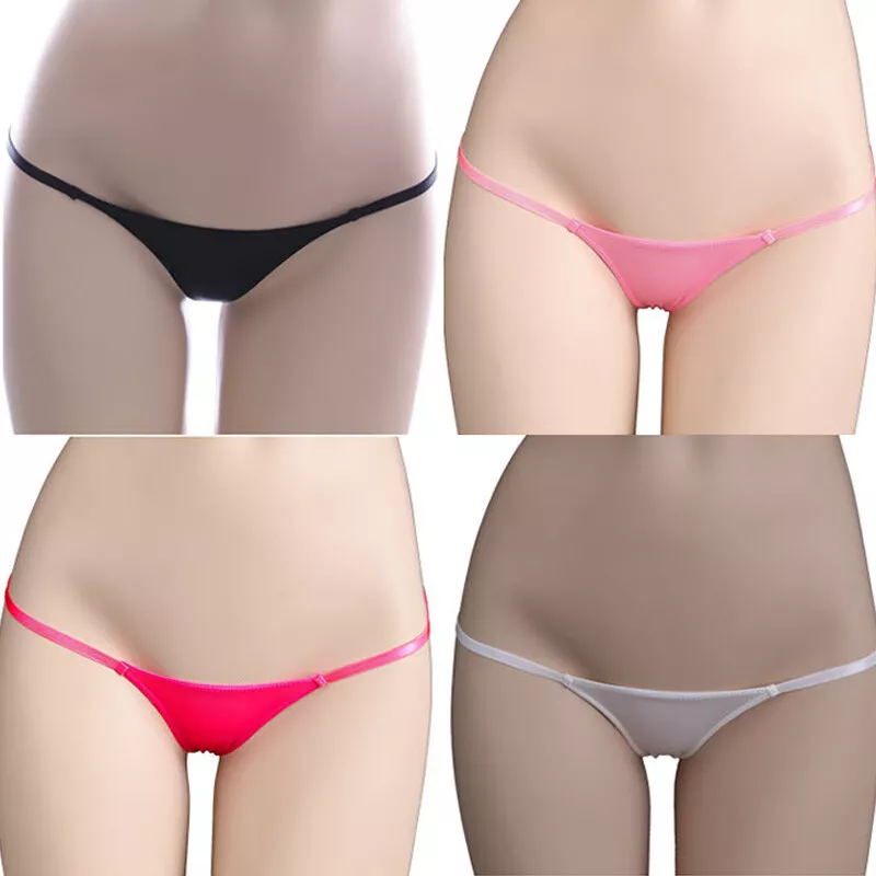 Sexy Women's G-string Low Waist Panties Soft Ice Silk Seamless Female  Thongs US