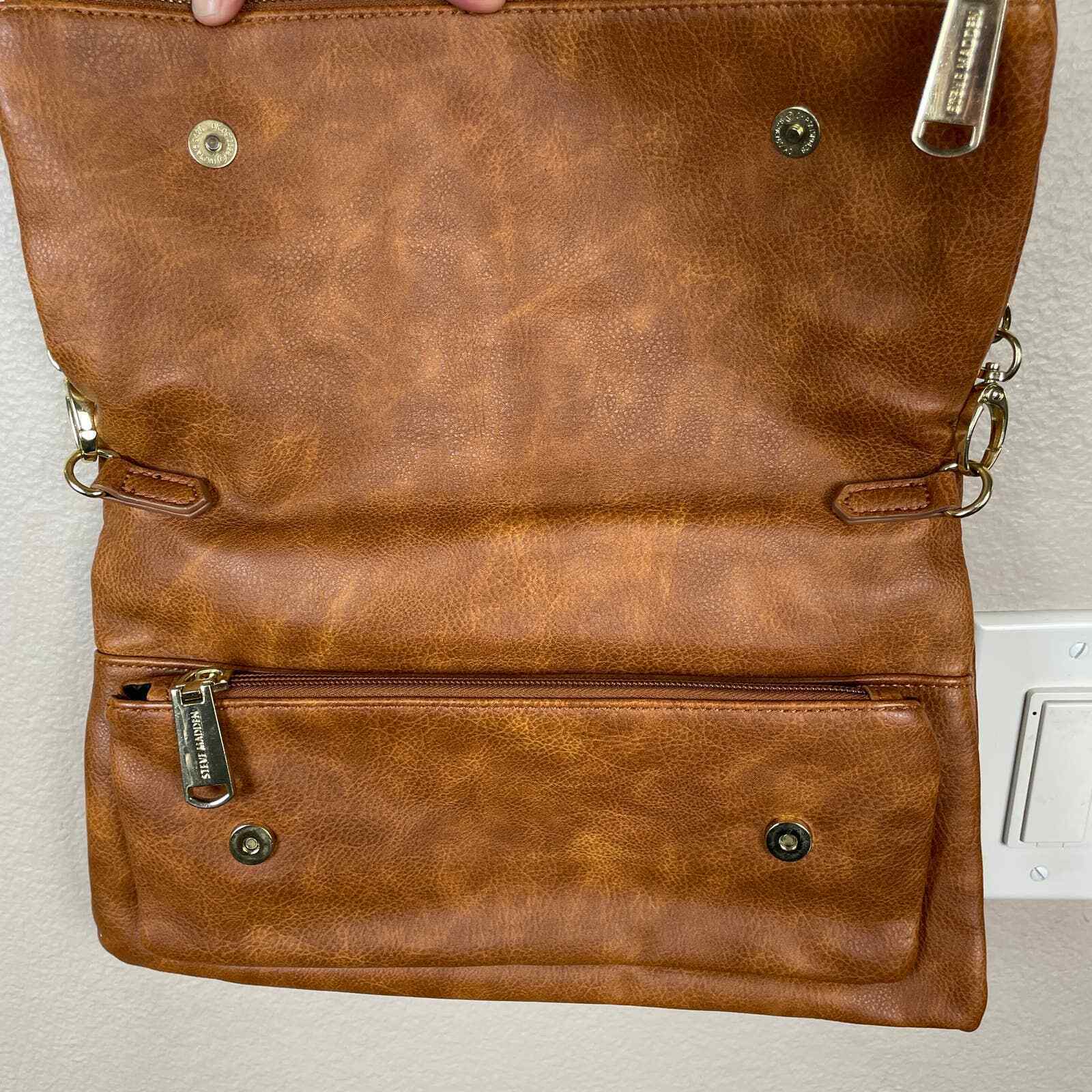 Steve Madden Brown Faux Leather Crossbody Bag - image 8