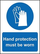  Mandatory sign hand protection must be worn 
