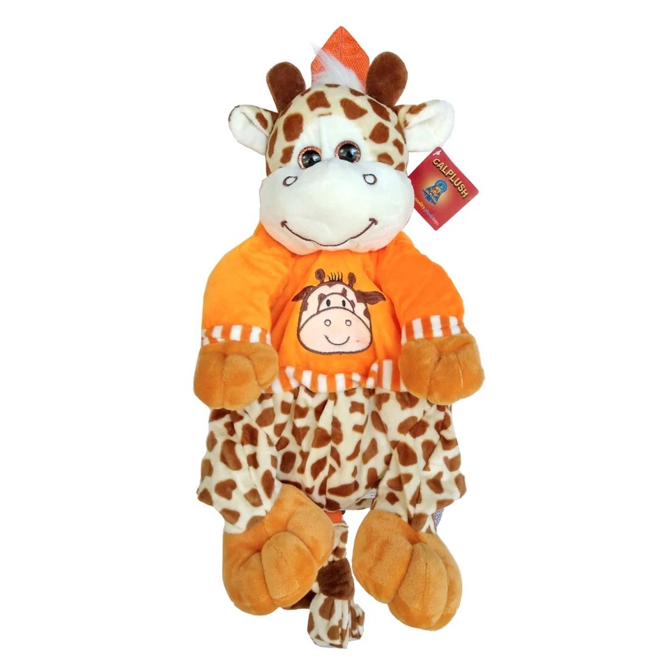 Mochila de felpa jirafa con correa niños niños animal muñeca bolsa arnés de seguridad Foto 2 de 4