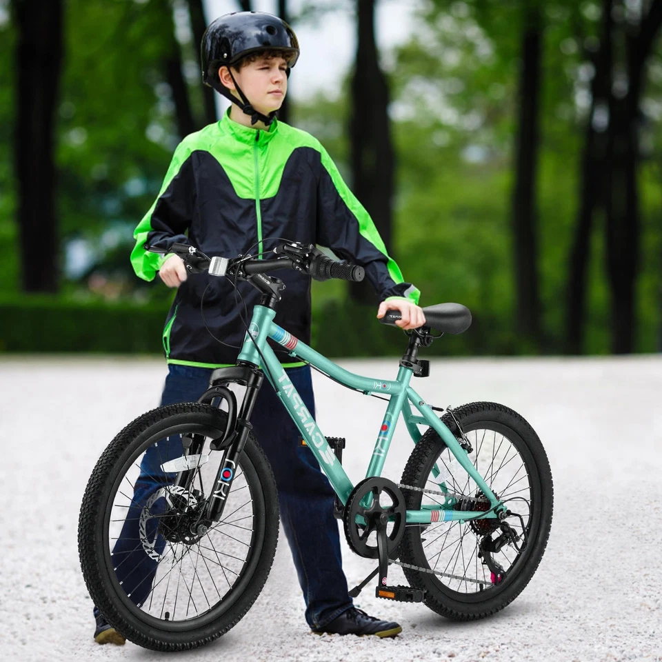 20 Inch Kids' Bike, Boys Girls Mountain Bike Ages 8-12, 7 Speed Teenager Green - Image 3 of 4