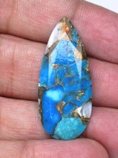 Spiny Oyster Copper Turquoise Pear Cabochon 14.90 ct Loose Gemstone J 3543