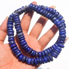 700 Cts Natural Blue Lapis Lazuli Round Shape Beads Womens Necklace SK 10 E518