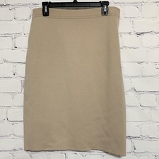 Escada By Margaretha Ley Women s Career Skirt 42 Beige Wool Blend