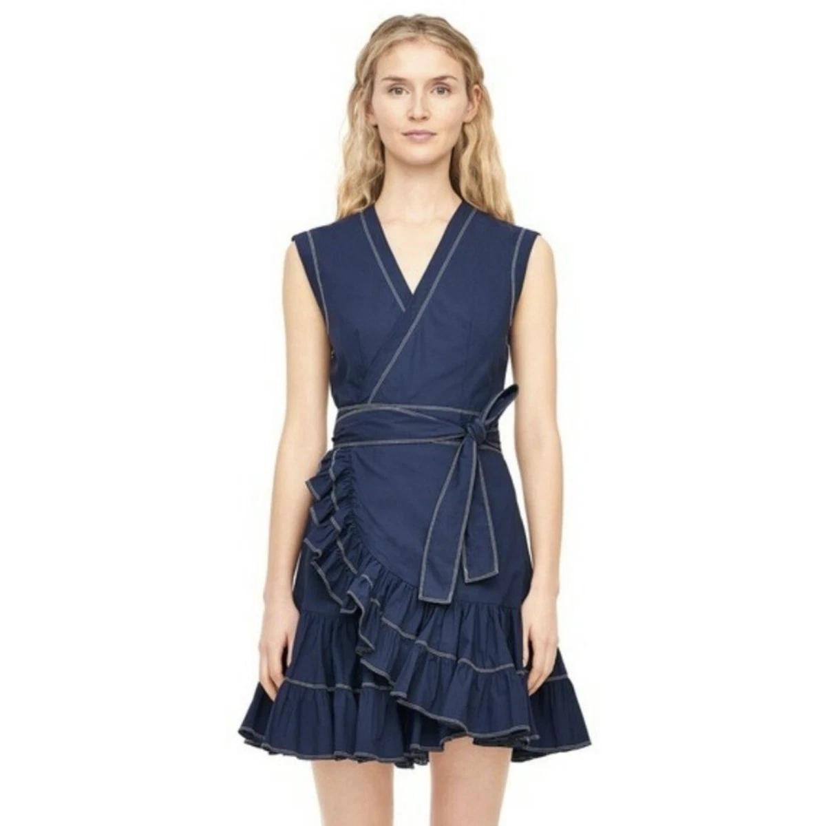 Rebecca taylor poplin wrap cheap dress
