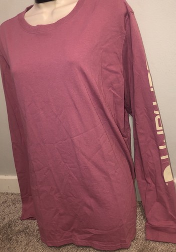 Pink Long Sleeve Logo Accent Carhartt Loose Fit Shirt Women’s Sz Large 12/14 - Picture 4 of 7