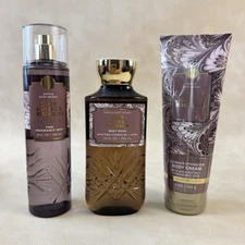 3 PC SET Bath & Body Works Cozy Vanilla Bourbon Fine Mist, Cream & Body Wash Gel