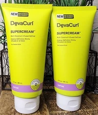 2x DevaCurl SUPERCREAM Rich Coconut Infused Definer 3 Fl Oz Each *SEALED*