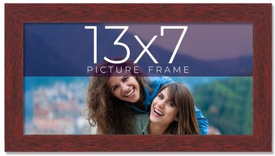 13x7 Frame Brown Solid Wood Picture Frame Width 0.75 Inches | Interior Frame Dep