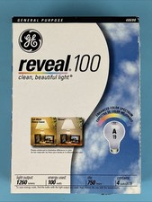 4-Pack GE Reveal Enhanced Color Spectrum 100w A19 Light Bulbs HTF; New In Box 