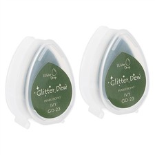 Washable Ink Pads, 2 Piece Rainbow Dark Green for Stamps