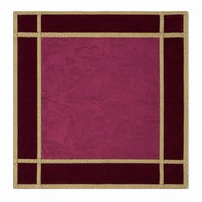 Vintage Ralph Lauren Pillow Cover Burgundy Velvet Damask Gold Trim Leopard Back
