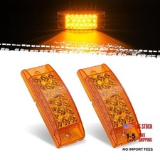 2pcs 6 Inch Side Marker Lights 21 LED trailer Turn Signal Lights 6"x2" Amber