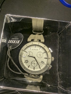 Versus Versace Grey leather Strap Quartz Watch