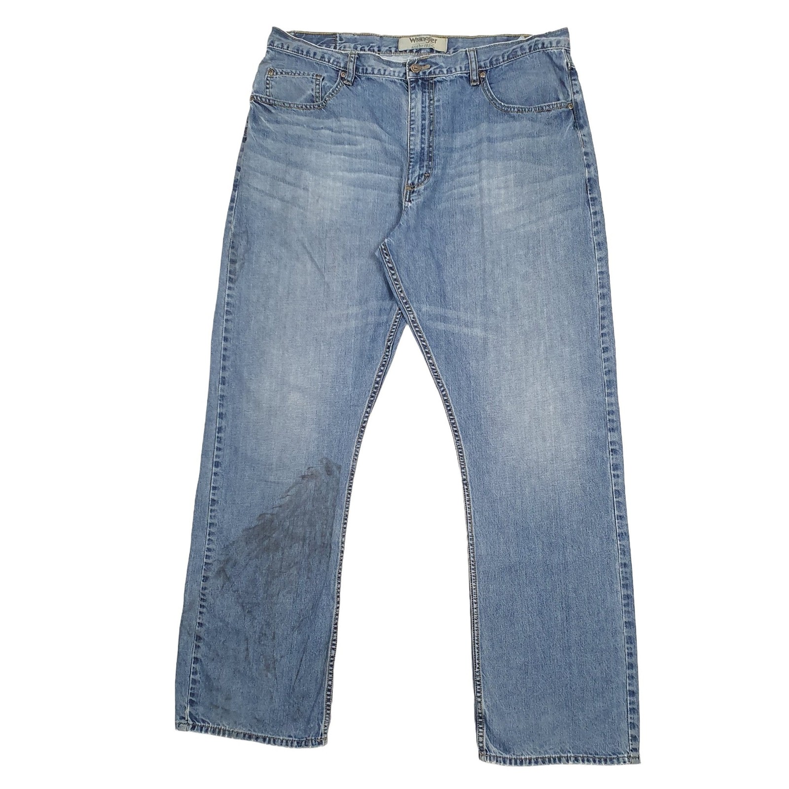WRANGLER Regular Jeans Straight Fit Blue Denim Trousers Mens W38 L32 image 2