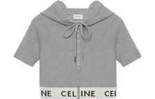 Celine (W) Zip-Up Crop Top In Athletic Knit G...