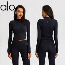 New AIo Yoga Sport Jacket Women Yoga Suit Quick-Dry Long Sleeved Tops Size S-XL