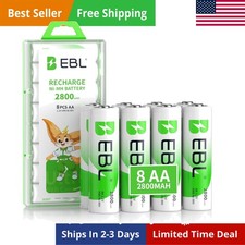 Pack of 8 AA Batteries 2800mAh High Capacity Precharged Ni-MH AA Rechargeable...
