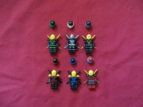 LEGO Ninjago Minifigures Lot. DEEPSTONE ARMOR ,Jay,Kai,Cole,Zane,Lloyd,Nya