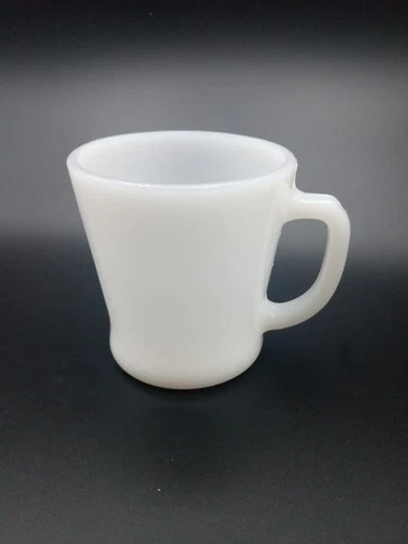 Vintage Fire King Anchor Hocking Ware D-Handle Coffee Cup Mug Milk Glass 3.5"