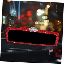 Bling Rhinestone Rear View Mirror Cover, Car Rear View Mirror with Crystal