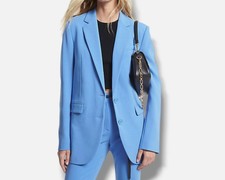 Michael Michael Kors Women's Blue Notched-Lapel Single-Breasted Blazer Size 0