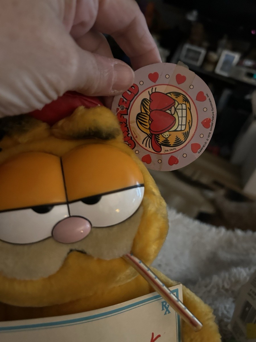 Vintage Garfield Plush Diagnosis Lovesick Thermometer 1981